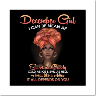 Queens Are Born In December Birthday T-Shirt for Black Women Posters and Art